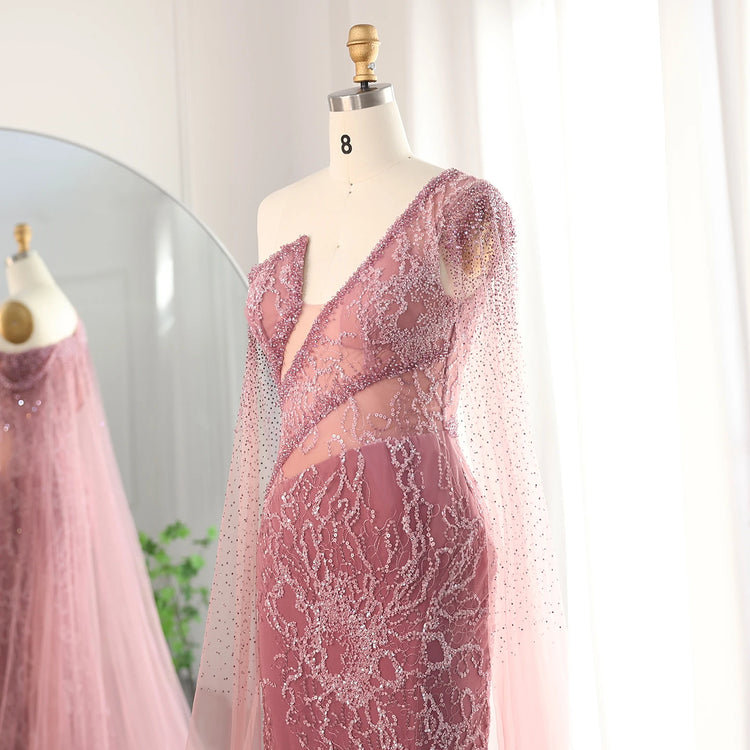 Vestido de Festa Elegante em Renda e Brilho Rosa - Modelo Especial