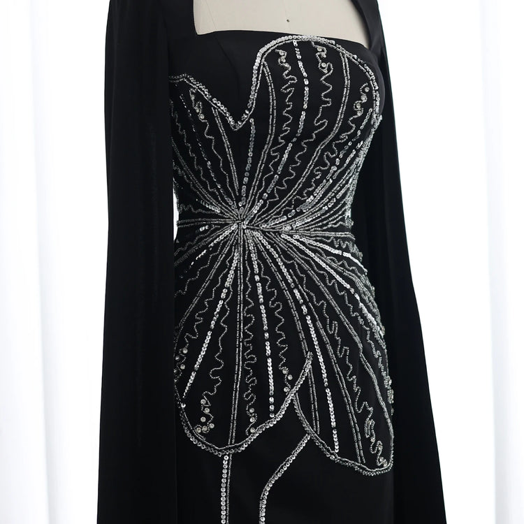 Vestido de Festa Elegante All Black Luxuria - Modelo Especial