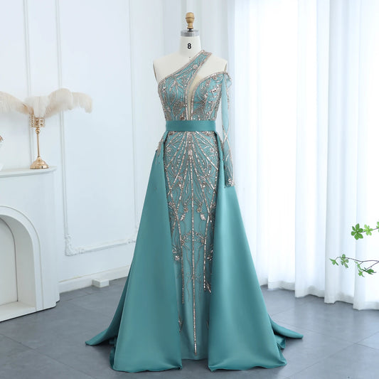 Vestido de Festa Luxo Royal com Corte Assimétrico