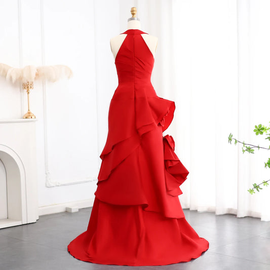 Vestido de Festa Pétalas Luxo Vermelho - Modelo Especial