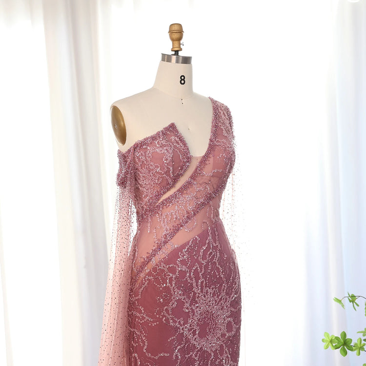 Vestido de Festa Elegante em Renda e Brilho Rosa - Modelo Especial