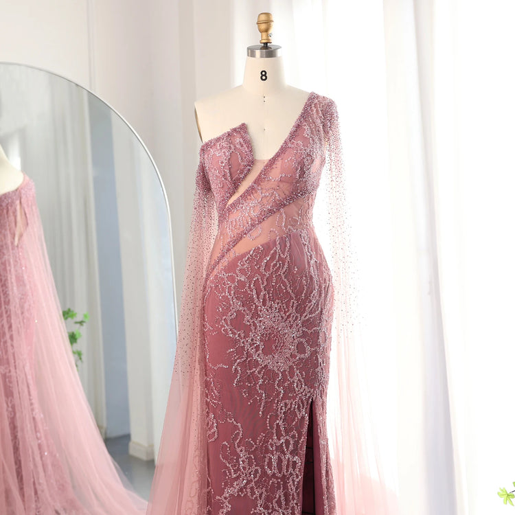 Vestido de Festa Elegante em Renda e Brilho Rosa - Modelo Especial