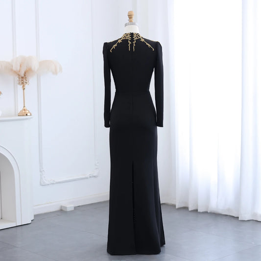 Vestido de Festa Longo Elegante Preto High Neck - Modelo Especial