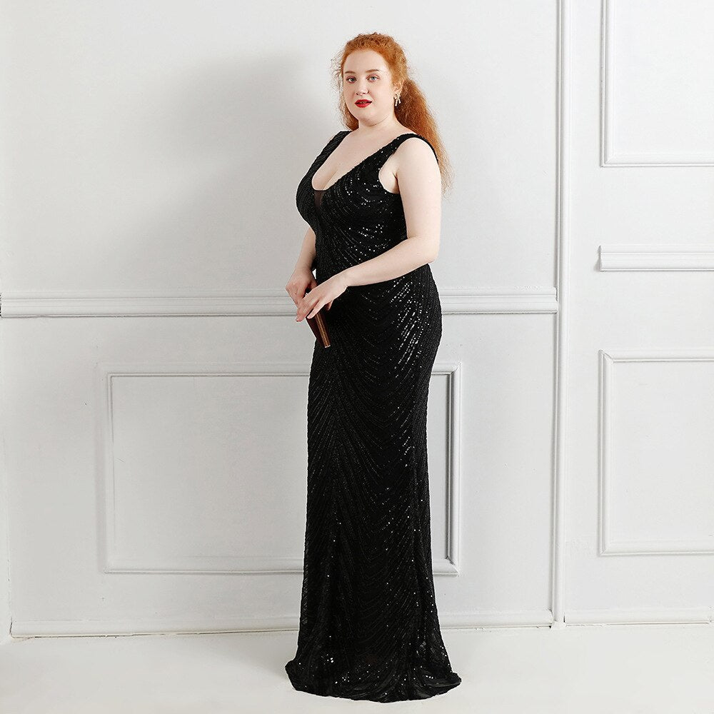 vestido de festa longo preto plus size do 38 até 52